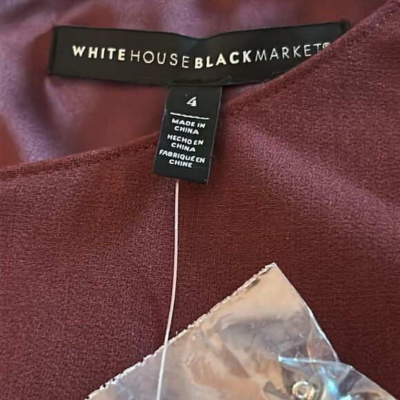 NWT White House Black Market Maroon Keyhole Fit and Flare Half Sleeve 4 - Picture 4 of 9